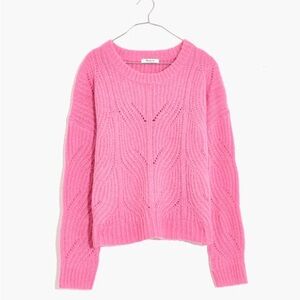 *NWT* Madewell Pink Textured Crew Neck Sweater